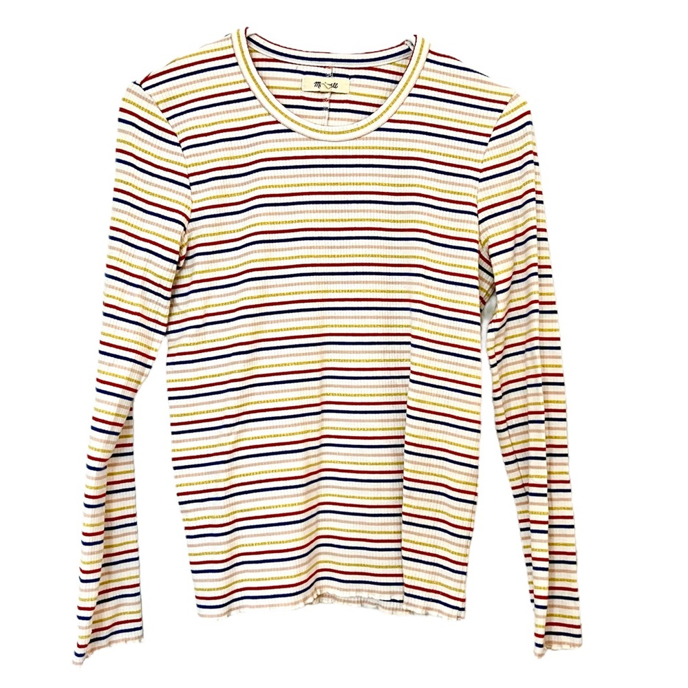 Madewell Shimmer Striped Long Sleeve